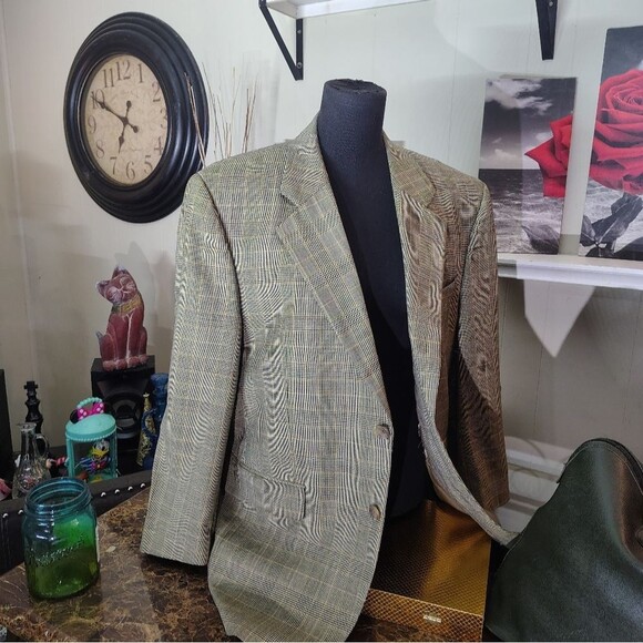 Jack Victor Montreal Men’s Plaid Wool Sport Coat – Tailored Classic 42 Reg - Picture 3 of 11